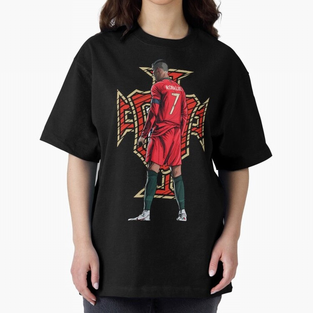 Portugal Ronaldo No.7 Artwork For Soccer Fans, Gift For Football Supporters Oversized T-Shirt Back the Journey through FIFA World Cup 2026 for Fans of Messi, Neymar and Mbappe and Germany, Bringing Tournament Hype, Historic Matchups, Family Viewing