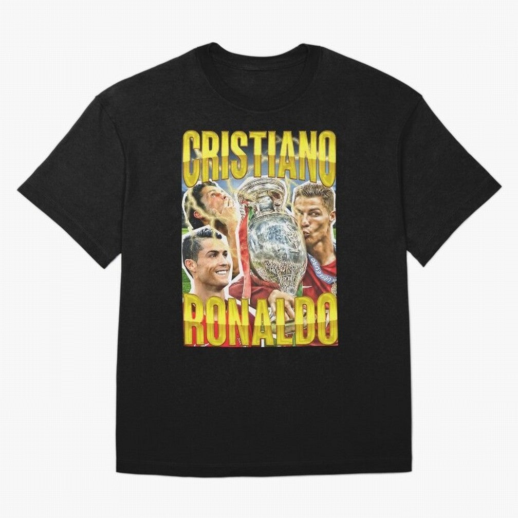 Ronaldo Siuuu Celebration Silhouette Design For Football Fans, Gift For Soccer Enthusiasts Oversized T-Shirt Feel Match Day Hype around FIFA World Cup 2026 USA Canada Mexico, Messi, Argentina, France and Brazil, Football Festival Excitement, Trophy