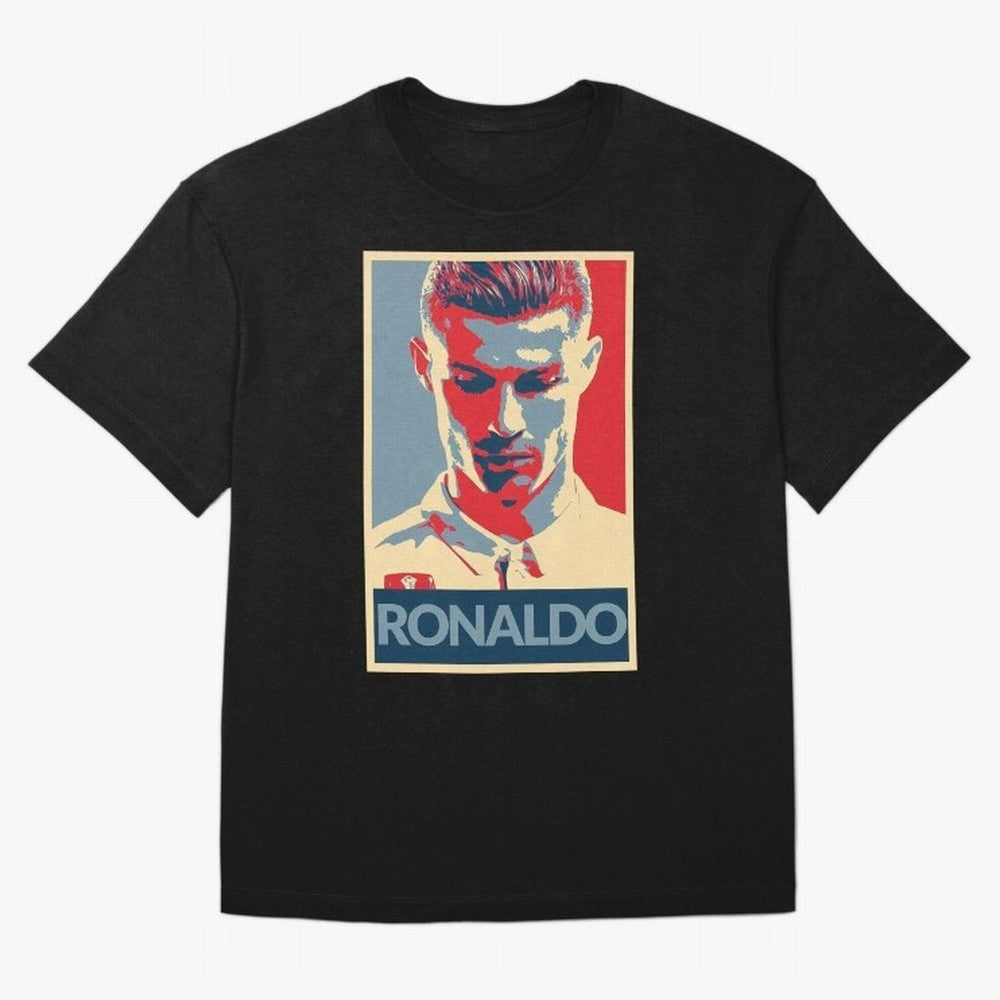 Ronaldo Poster Style Pop Art Design For Football Fans Gift For Soccer Enthusiasts Oversized T-Shirt Represent Fans Who Live for Match Day Hype around FIFA World Cup 2026 USA Canada Mexico, Haaland and Mbappe, Brazil, Portugal and Argentina, Global