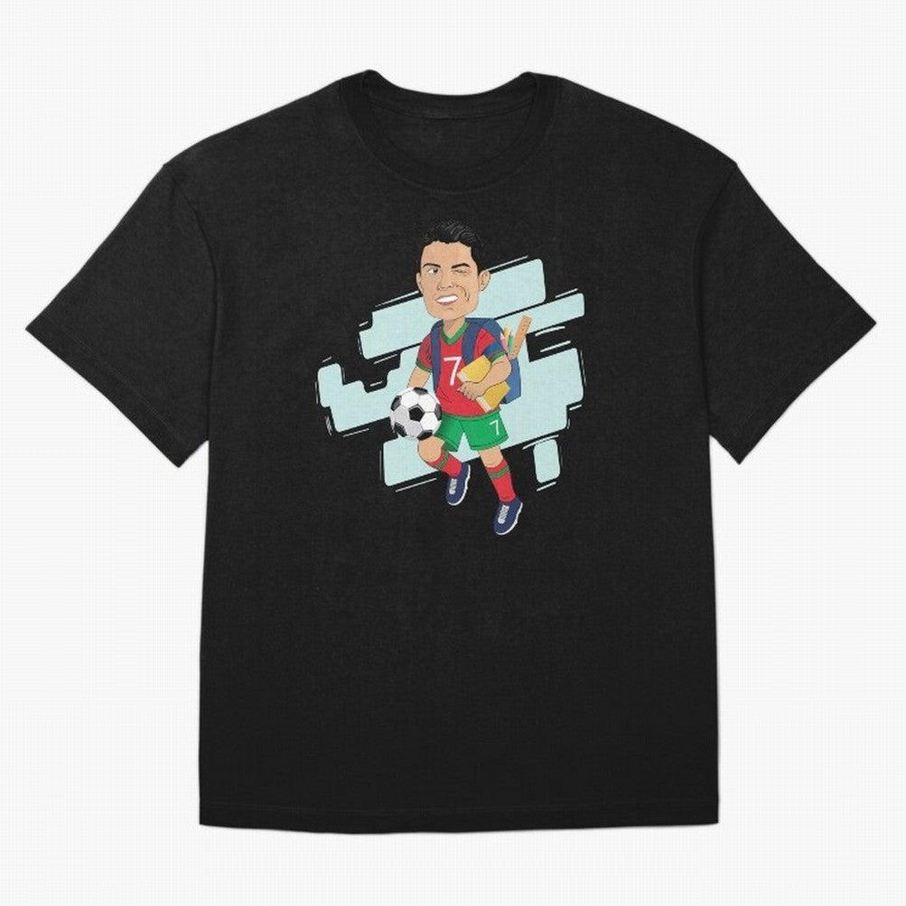 BACK TO SCHOOL - CARICATURE - CHRISTIANO - RONALDO Oversized T-Shirt Relive FIFA World Cup 2026 USA Canada Mexico Driven by CR7, Germany Energy, Goal Celebration Energy, Supporter Heritage, Football Icons and Worldwide Tournament Joy; Perfect for