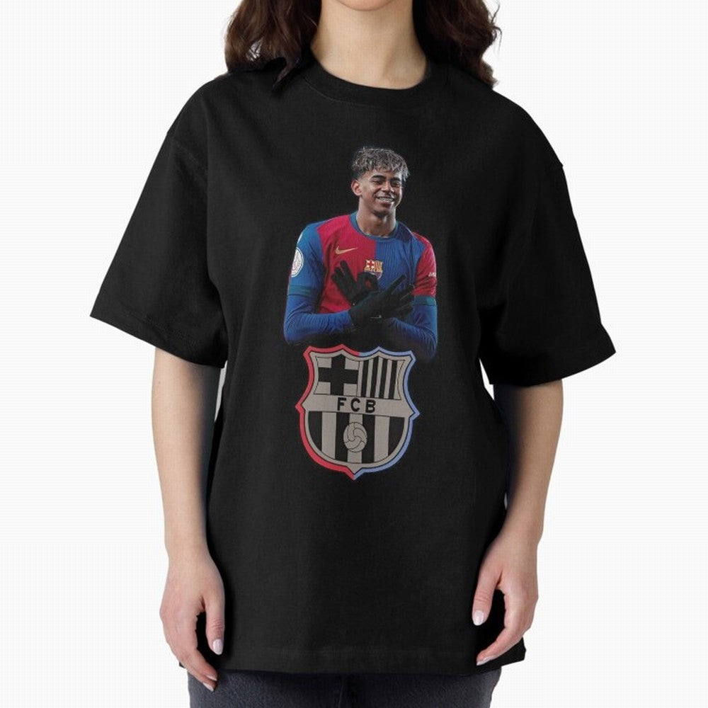 Lamine Oversized T-Shirt Show Championship Spirit for FIFA World Cup 2026 USA Canada Mexico for Fans of Messi and Cristiano Ronaldo and Portugal, Spain and Germany, Bringing Football Festival Excitement, Trophy Ambitions, Country Rivalries and Star