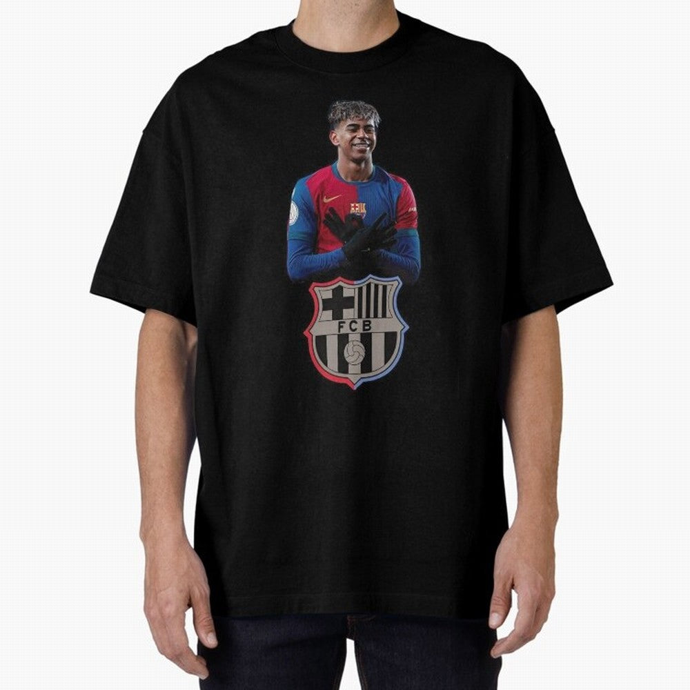 Lamine Oversized T-Shirt Show Championship Spirit for FIFA World Cup 2026 USA Canada Mexico for Fans of Messi and Cristiano Ronaldo and Portugal, Spain and Germany, Bringing Football Festival Excitement, Trophy Ambitions, Country Rivalries and Star