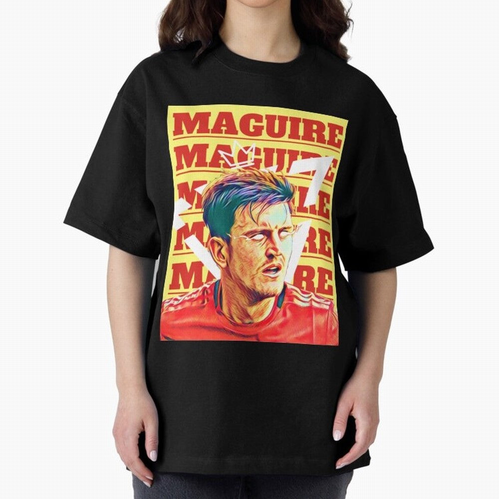 HARRY MAGUIRE, THE CAPTAIN Oversized T-Shirt Honor Football Greatness during FIFA World Cup 2026 Group Stage for Fans of Mbappe and England, Bringing Retro Football Energy, Iconic Rivalries, Trophy Chase Drama and Stadium Atmosphere; Made for