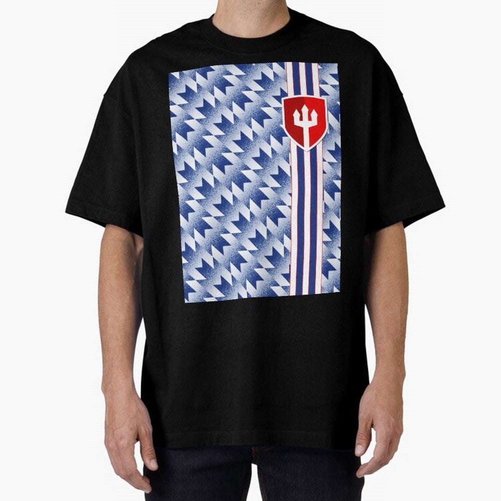 Manchester United 94 Away Jersey Pattern Oversized T-Shirt Feel FIFA World Cup 2026 USA Canada Mexico Spirit, Driven by Brazil, Haaland, Retro Football Energy, Iconic Rivalries, Trophy Chase Drama and Stadium Atmosphere; Ideal for Fans Who Follow