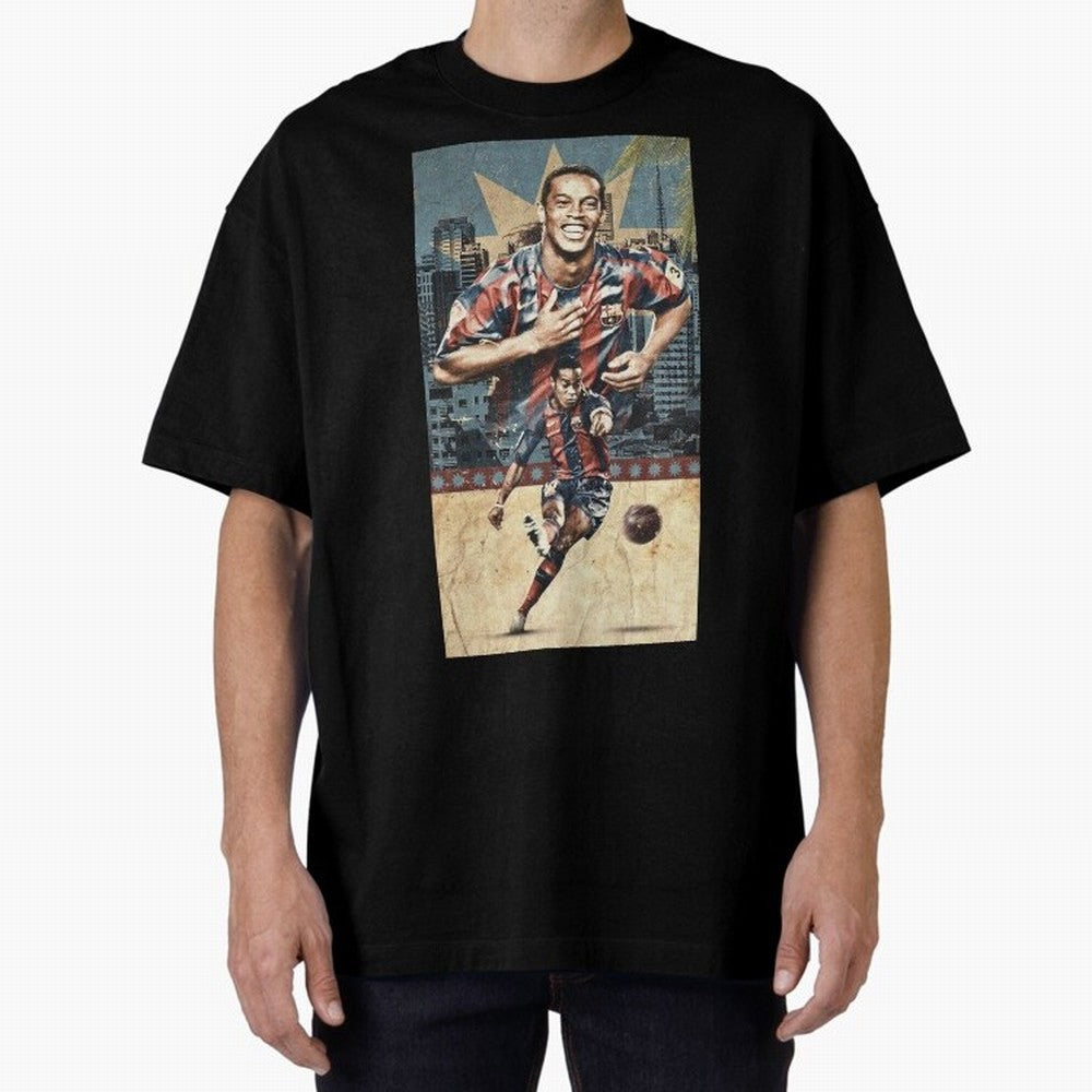Ronaldinho Design Oversized T-Shirt Celebrate the Stars of FIFA World Cup 2026 USA Canada Mexico for Fans of CR7 and Messi and Germany, Bringing Worldwide Fan Energy, Dramatic Goals, Stadium Lights and Championship Celebrations; Great for