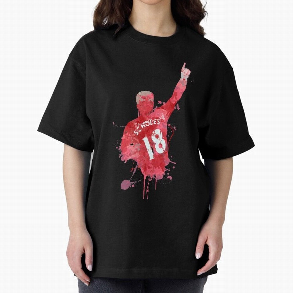 Paul Scholes Manchester United Legend Art Oversized T-Shirt Join Supporters Worldwide for FIFA World Cup 2026 Driven by CR7 and Messi, Argentina, France and Brazil Energy, Classic Soccer Heritage, Championship Pressure, Fan Loyalty and