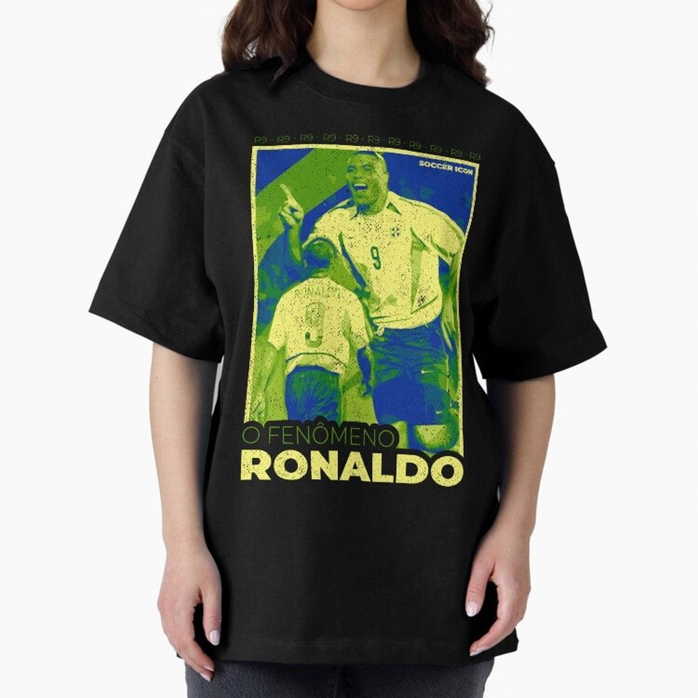 Ronaldo - Street Art - Soccer Icons Oversized T-Shirt Cheer for FIFA World Cup 2026 Made for Haaland, Brazil Energy, Match Day Excitement, Supporter Culture, Golden Goals and Global Football Passion; Made for Die Hard Supporters, Soccer Lovers,