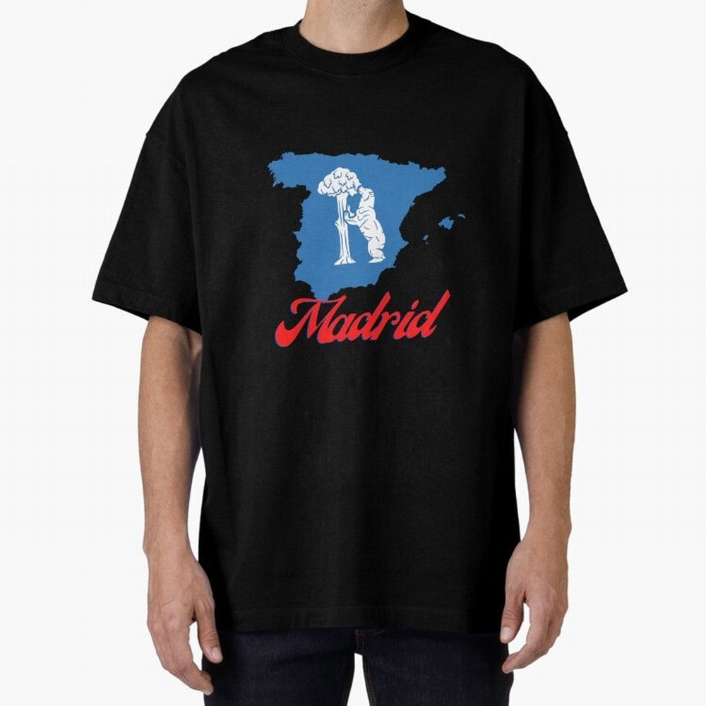 Madrid Bear Strawberry Tree Oversized T-Shirt Create FIFA World Cup 2026 USA Canada Mexico for Fans of Messi and Germany, Bringing Football Festival Excitement, Trophy Ambitions, Country Rivalries and Star Player Buzz; Great for Supporters Who Love