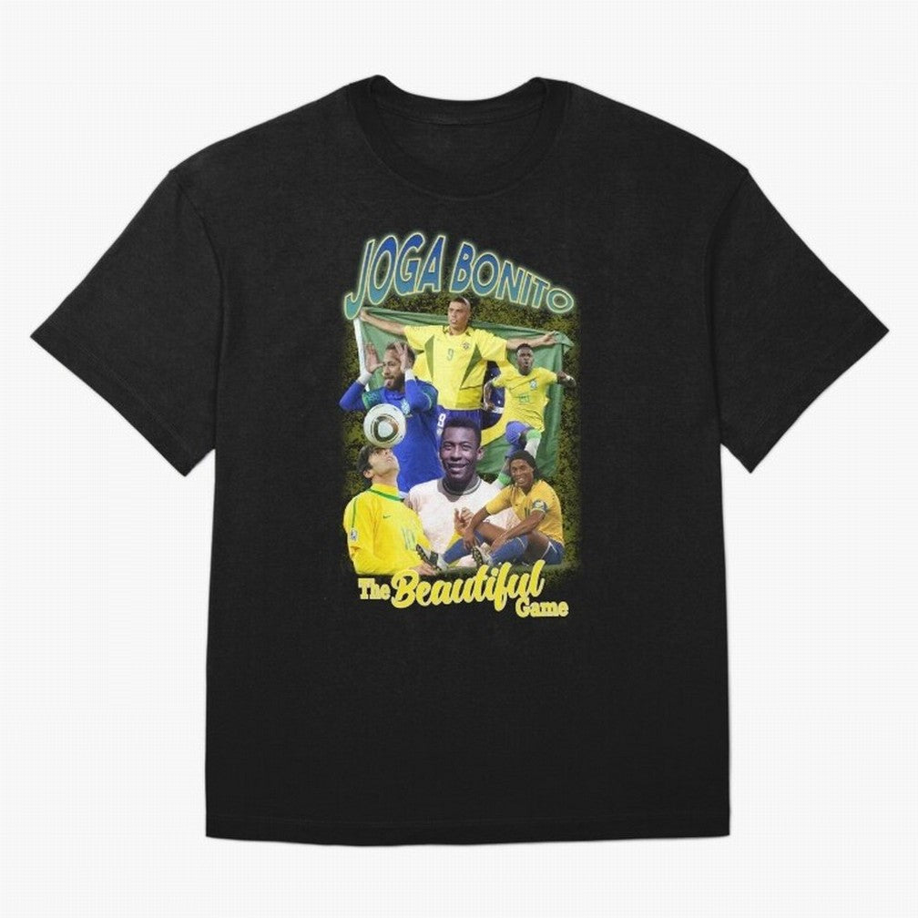 Joga Bonito Brazil Oversized T-Shirt Get Ready for Global Football Passion for FIFA World Cup 2026 USA Canada Mexico, Celebrating Neymar, Spain, Football Passion, Legendary Performances, Festival Vibes and Supporter Community; Great for Supporters