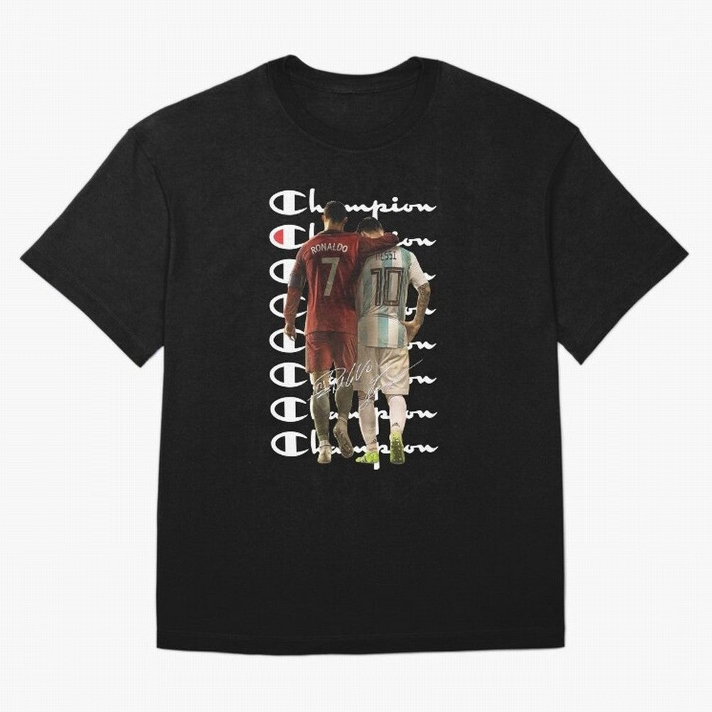 Ronaldos And Messis C-C-H-A-M-P-I-O-N-N Oversized T-Shirt Refresh the FIFA World Cup 2026 Group Stage Journey through Neymar, Haaland and Cristiano Ronaldo Highlights, Argentina, France and Brazil Pride, Match Day Excitement, Supporter Culture,