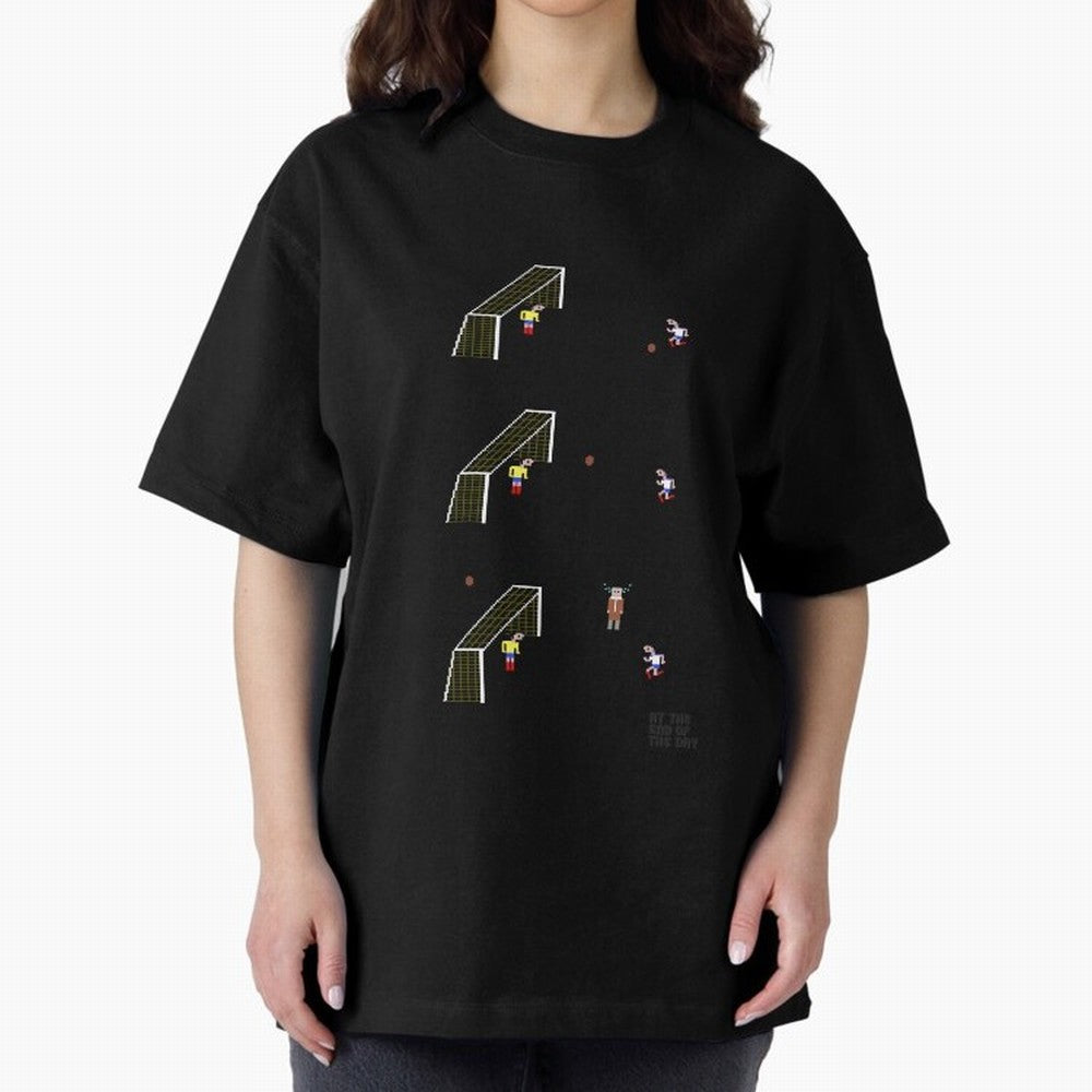 Penalty miss Oversized T-Shirt Support the Legends of FIFA World Cup 2026 Spirit, Built around France and Portugal, Messi, CR7 and Mbappe, Football Passion, Legendary Performances, Festival Vibes and Supporter Community; Ideal for Football Dads,