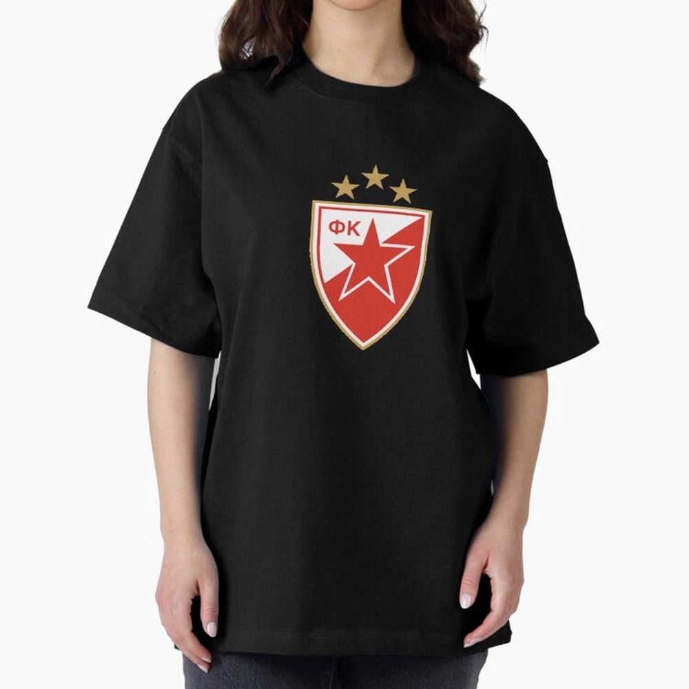 red star Oversized T-Shirt Show Support during Match Day Hype around FIFA World Cup 2026, Haaland and Mbappe, France, Football Passion, Legendary Performances, Festival Vibes and Supporter Community; Perfect for People Who Love Argentina, Brazil,