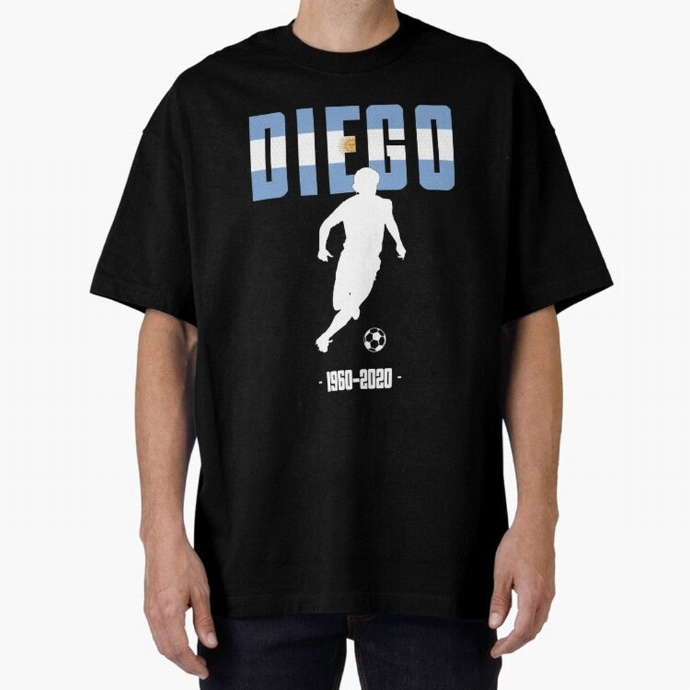Diego 1960-2020 Oversized T-Shirt Elevate Match Day Hype around FIFA World Cup 2026, Cristiano Ronaldo, Haaland and CR7, England, France and Netherlands, Stadium Chants, National Pride, Trophy Dreams and Unforgettable Football Memories; Ideal for