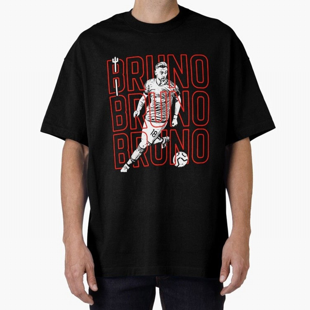 Bruno Fernandes - Manchester United Oversized T-Shirt Carry the FIFA World Cup 2026 Group Stage Journey through Messi Highlights, Portugal, Spain and Germany Pride, Retro Football Energy, Iconic Rivalries, Trophy Chase Drama and Stadium Atmosphere;