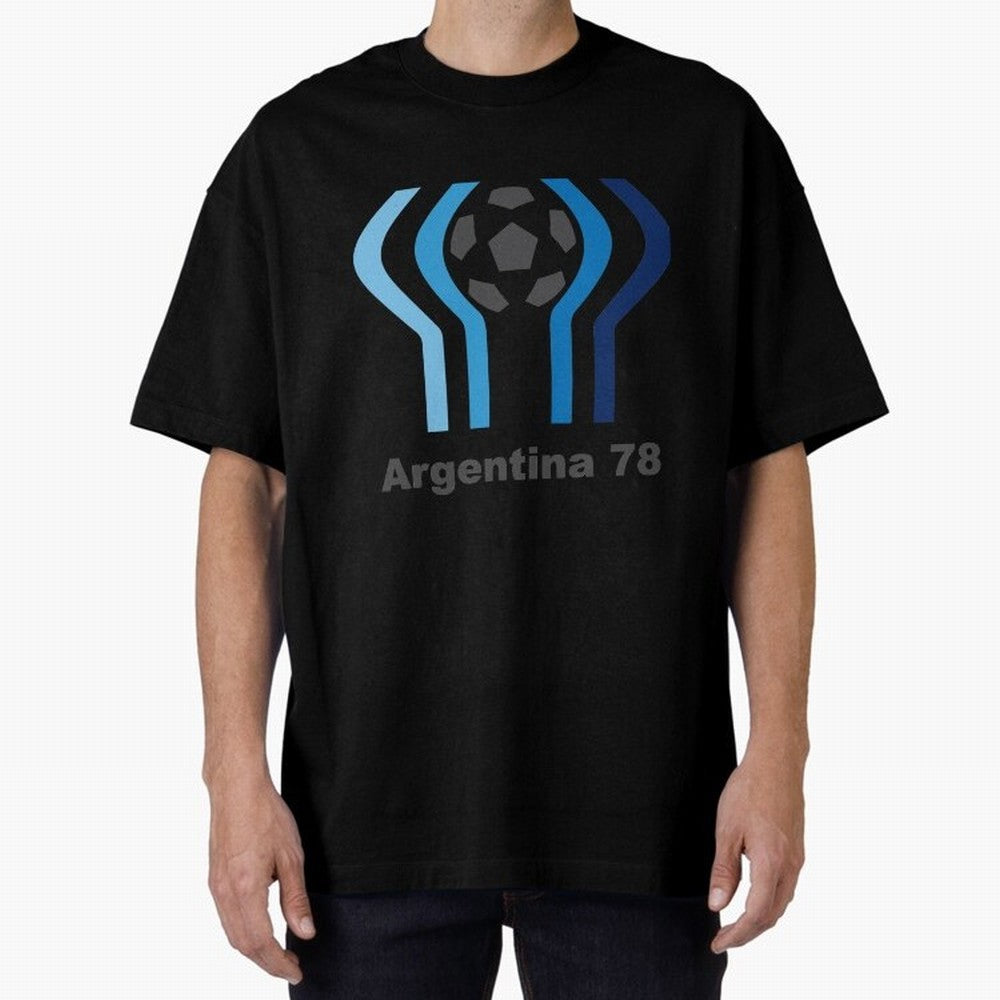 Retro Word Cup Logo1 Oversized T-Shirt Follow the Road to FIFA World Cup 2026 USA Canada Mexico Capturing Messi, Neymar and Mbappe, Spain Energy, Championship Spirit, Famous Goals, Roaring Crowds and International Football Unity; Created for Match