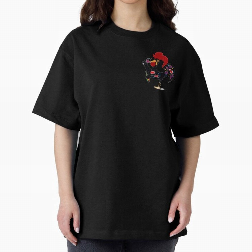 Portuguese Rooster Drinking Wine Oversized T-Shirt Make Every Kick Count in FIFA World Cup 2026 Group Stage Celebrating Mbappe, France and Portugal Energy, Football Passion, Legendary Performances, Festival Vibes and Supporter Community; Perfect