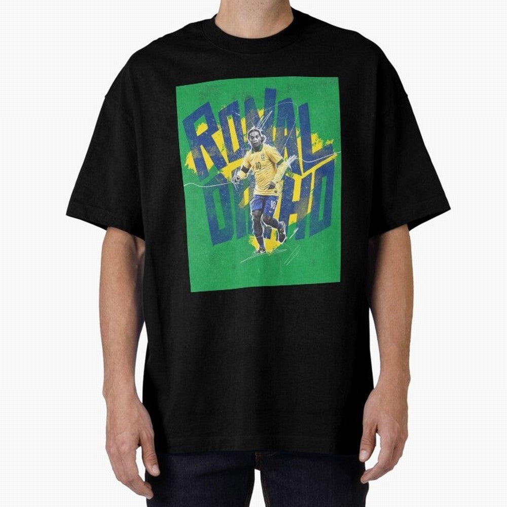 Wallpaper Ronaldinho Art Oversized T-Shirt Support the Legends of the FIFA World Cup 2026 USA Canada Mexico Journey through Haaland Highlights, France and Portugal Pride, Game Day Rituals, Football Legends, Country Pride and the Road to the Final;