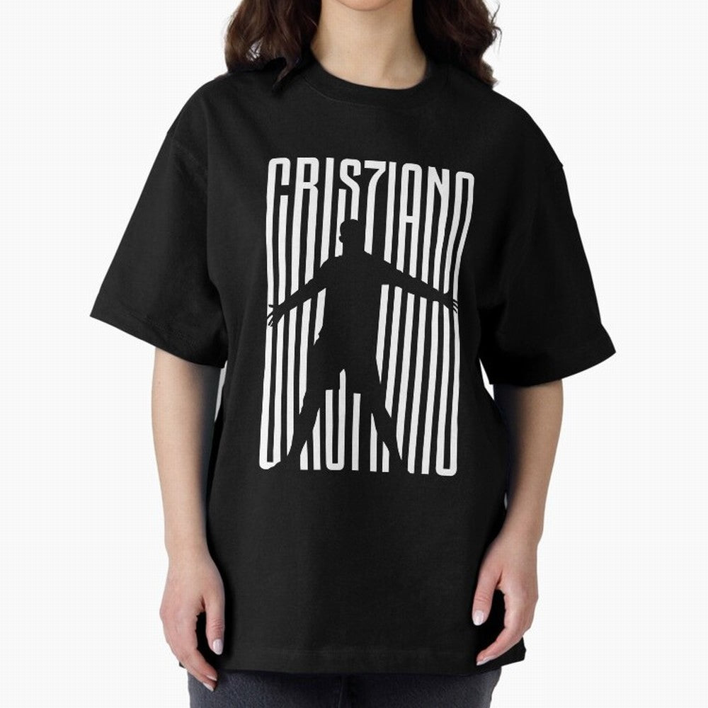 Christiano Ronaldo Icon black Jersey 2023 Oversized T-Shirt Elevate the FIFA World Cup 2026 Journey through CR7 and Messi Highlights, Argentina and Brazil Pride, Sports Nostalgia, International Competition, Famous Players and Unforgettable