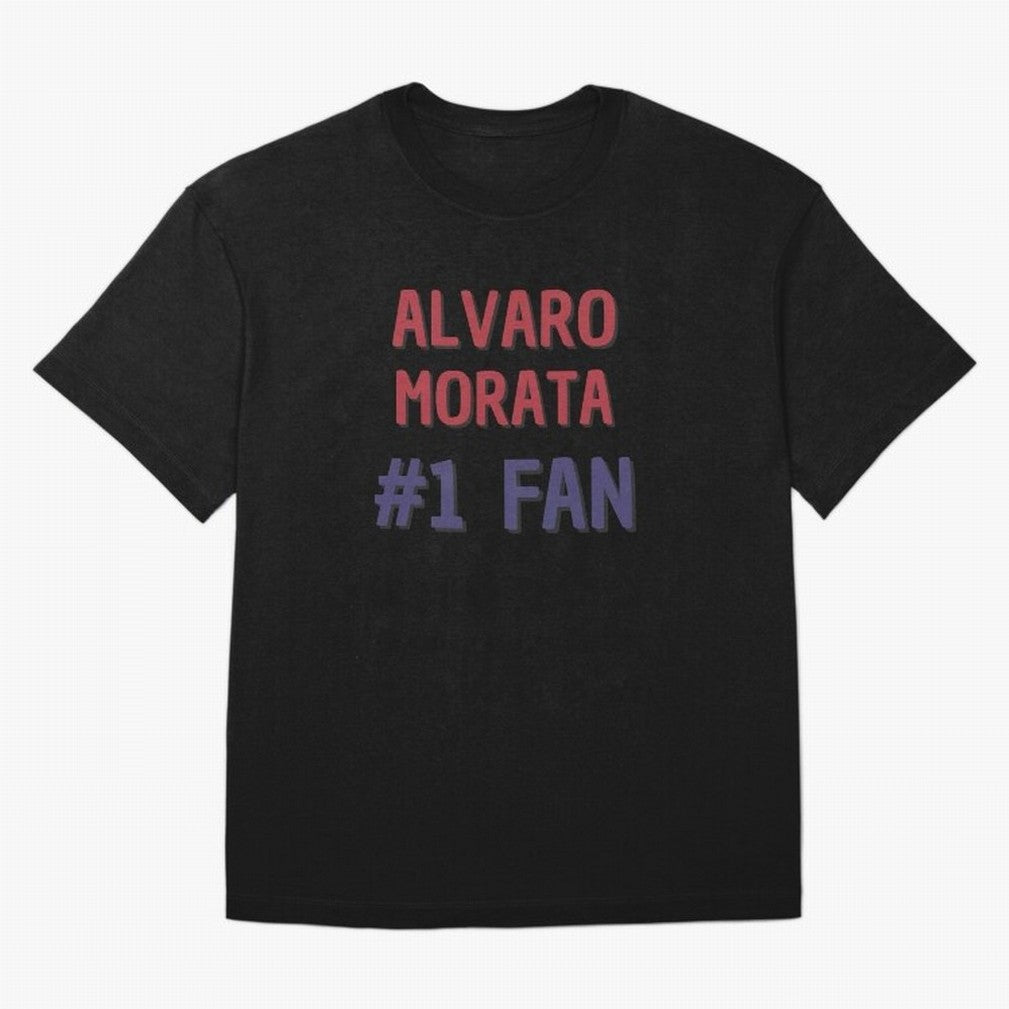 Alvaro Morata - #1 Fan Oversized T-Shirt Join Supporters Worldwide for FIFA World Cup 2026 Group Stage Spirit, Driven by England, Mbappe, Tournament Hype, Historic Matchups, Family Viewing Parties and Global Sports Pride; Made for Collectors Who