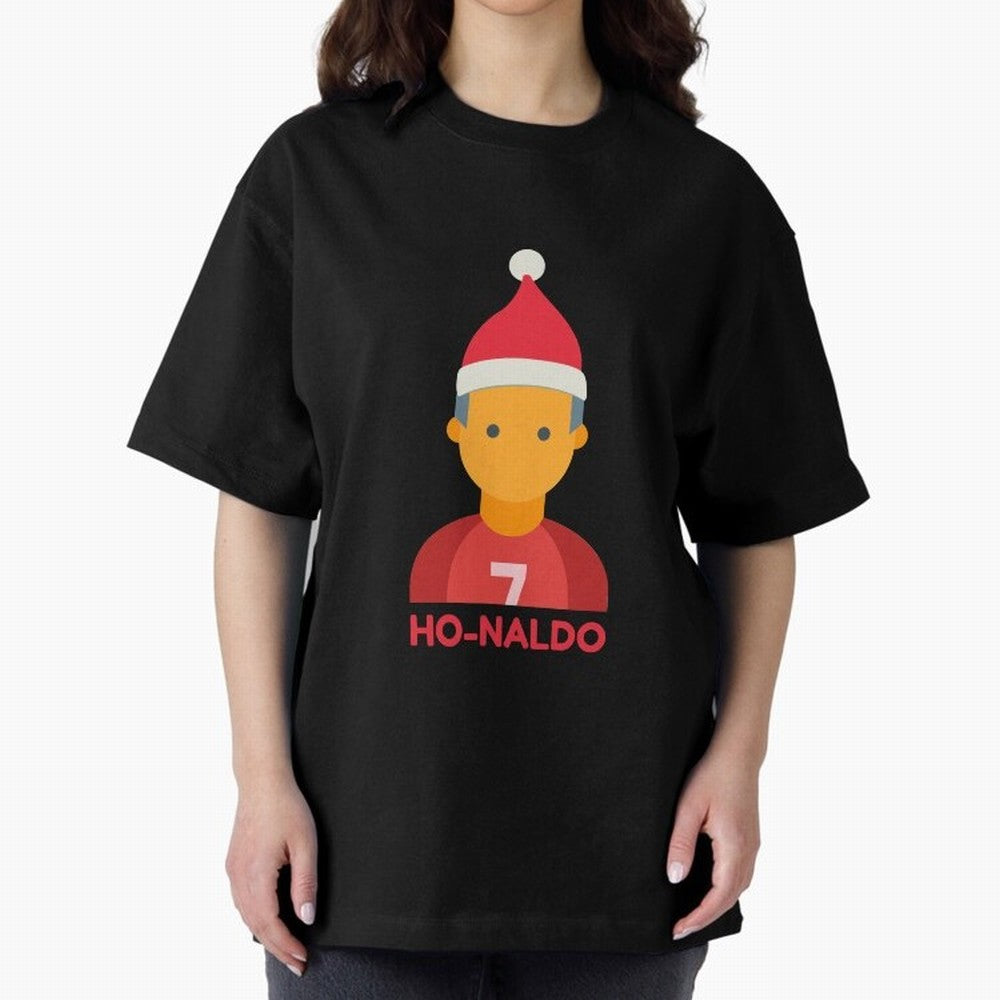 HO-NALDO - Funny Ronaldo Christmas Oversized T-Shirt Turn Up for FIFA World Cup 2026 for Fans of Messi and Cristiano Ronaldo and England, Bringing Football Passion, Legendary Performances, Festival Vibes and Supporter Community; Ideal for Football