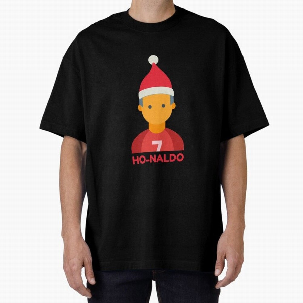 HO-NALDO - Funny Ronaldo Christmas Oversized T-Shirt Turn Up for FIFA World Cup 2026 for Fans of Messi and Cristiano Ronaldo and England, Bringing Football Passion, Legendary Performances, Festival Vibes and Supporter Community; Ideal for Football