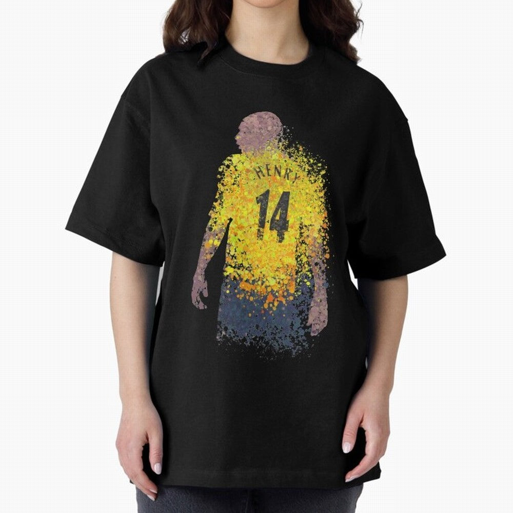 Thierry Henry Arsenal Illustration Oversized T-Shirt Elevate FIFA World Cup 2026 Group Stage for Fans of Neymar, Haaland and Cristiano Ronaldo and Argentina and Brazil, Bringing Worldwide Fan Energy, Dramatic Goals, Stadium Lights and Championship