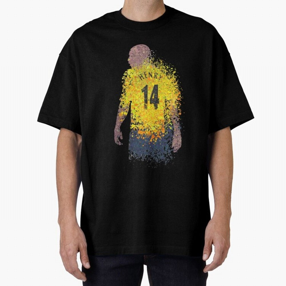 Thierry Henry Arsenal Illustration Oversized T-Shirt Elevate FIFA World Cup 2026 Group Stage for Fans of Neymar, Haaland and Cristiano Ronaldo and Argentina and Brazil, Bringing Worldwide Fan Energy, Dramatic Goals, Stadium Lights and Championship