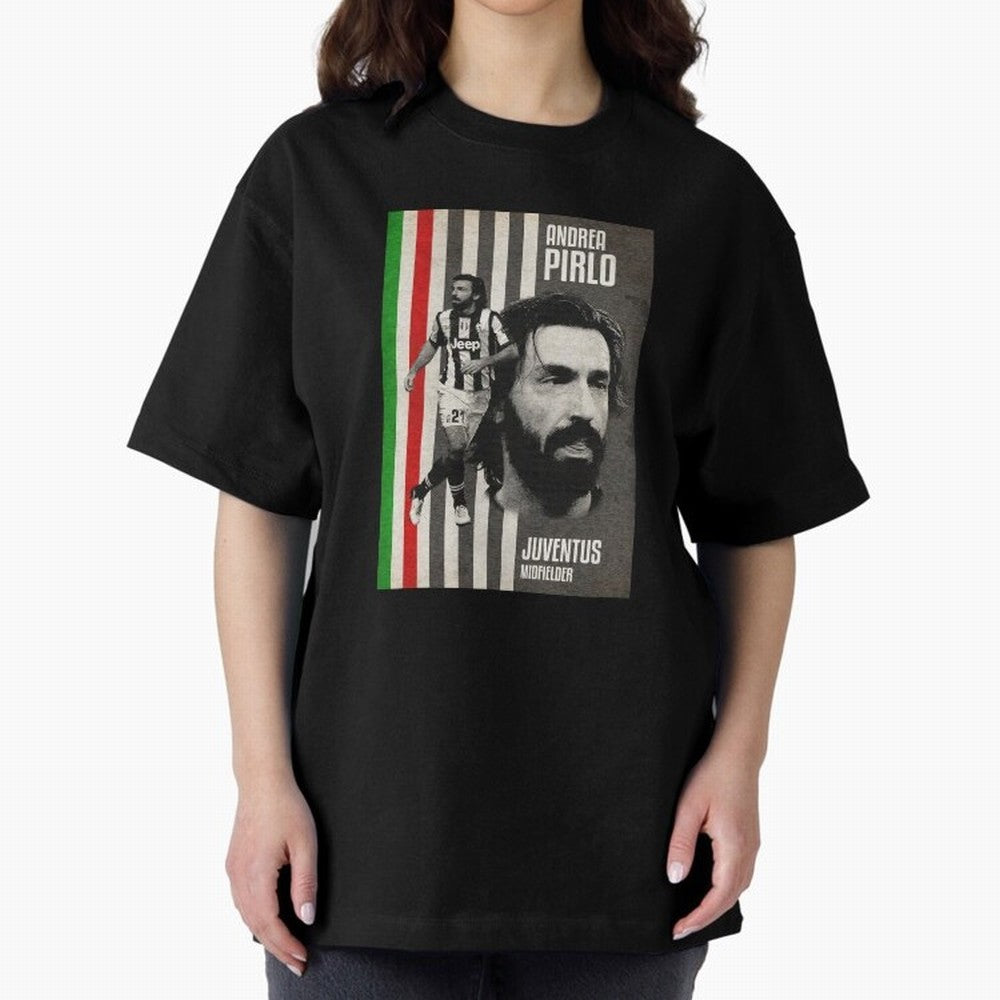 andrea pirlo juventus midfielder Oversized T-Shirt Support Your Favorite Stars during FIFA World Cup 2026 for Fans of Mbappe and Neymar and France and Portugal, Bringing Soccer Culture, Superstar Moments, National Team Dreams and Competitive Fire;