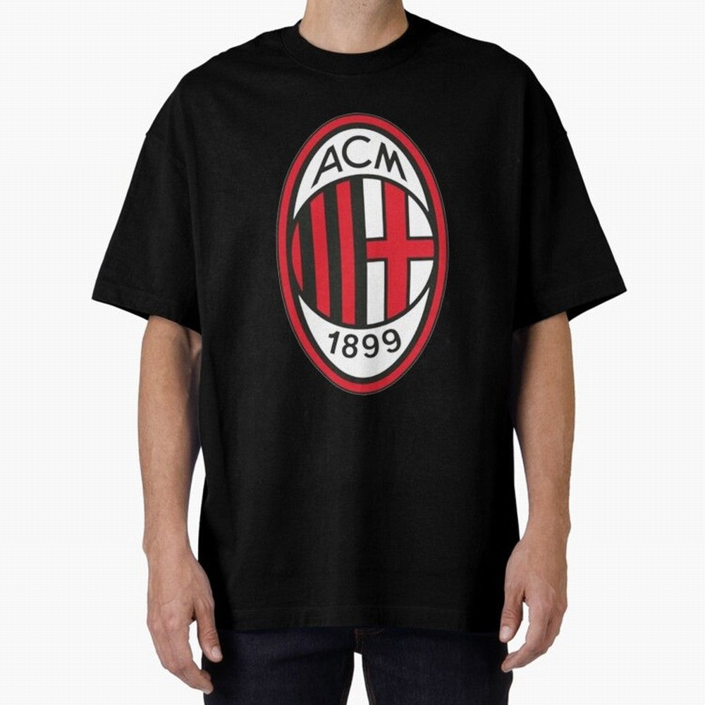 milan black n red Oversized T-Shirt Show Match Day Excitement for Match Day Hype around FIFA World Cup 2026, Mbappe and Neymar, Argentina and Brazil, Game Day Rituals, Football Legends, Country Pride and the Road to the Final; Great for Watch