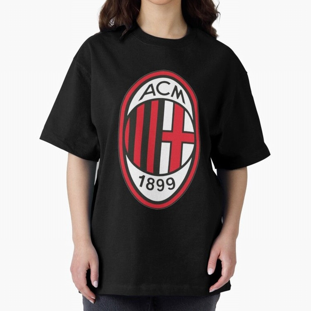 milan black n red Oversized T-Shirt Show Match Day Excitement for Match Day Hype around FIFA World Cup 2026, Mbappe and Neymar, Argentina and Brazil, Game Day Rituals, Football Legends, Country Pride and the Road to the Final; Great for Watch