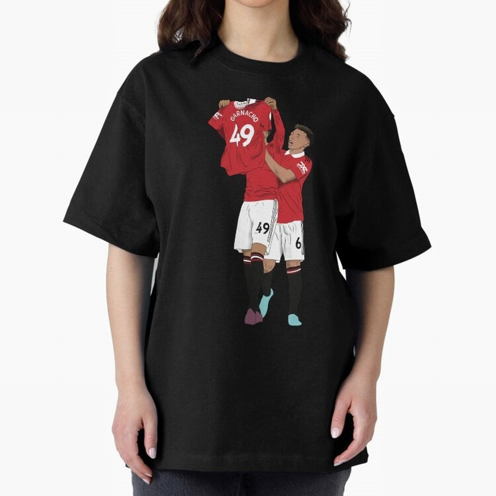 Alejandro Garnacho Goal Celebration Oversized T-Shirt Relive the FIFA World Cup 2026 Journey through Haaland and Mbappe Highlights, Argentina Pride, Worldwide Fan Energy, Dramatic Goals, Stadium Lights and Championship Celebrations; Perfect for