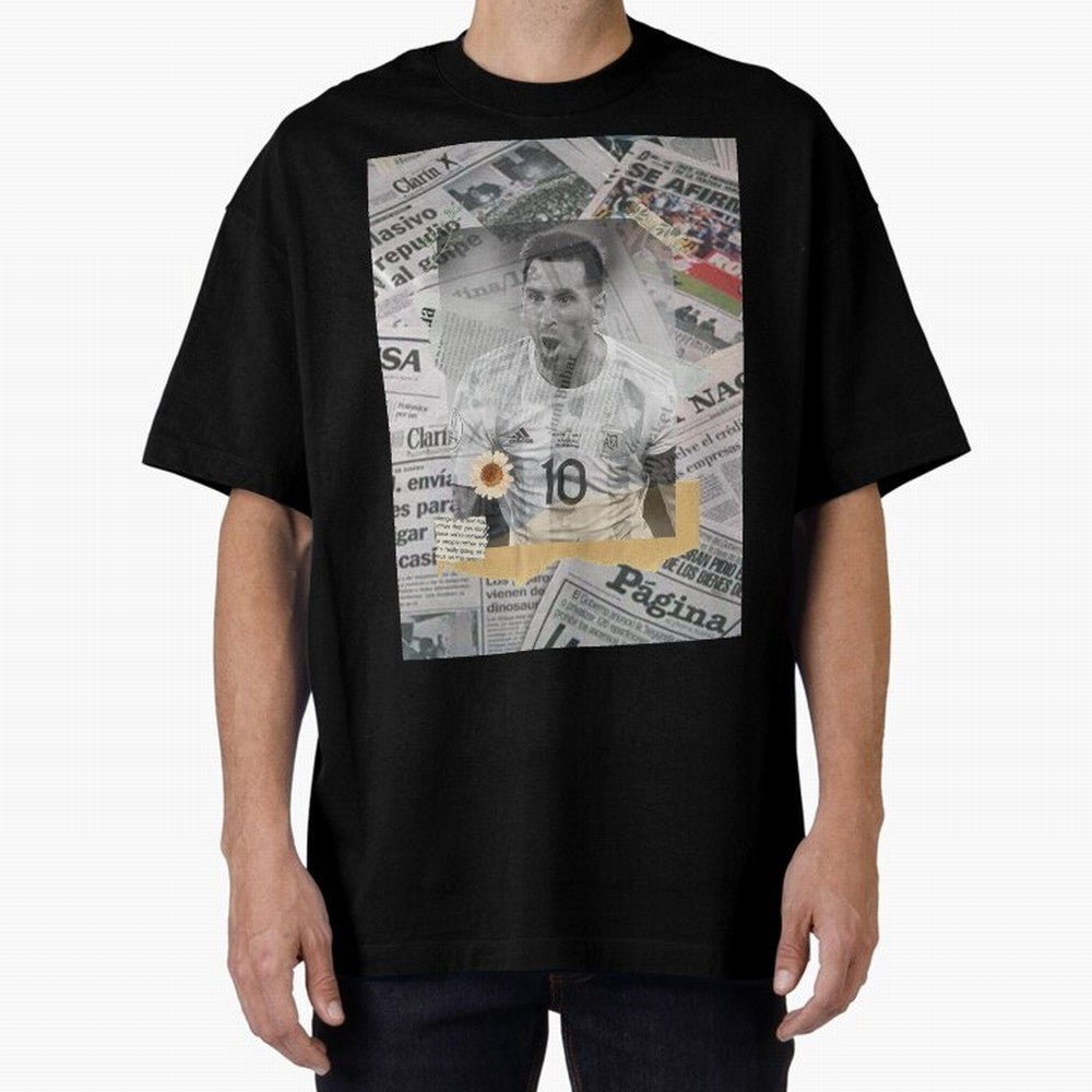 Lionel Messi The Greatest Oversized T-Shirt Celebrate Fan Culture around Match Day Hype around FIFA World Cup 2026, Messi and Cristiano Ronaldo, Netherlands, Global Supporter Spirit, Legendary Goals, National Colors and Tournament Celebration; Made