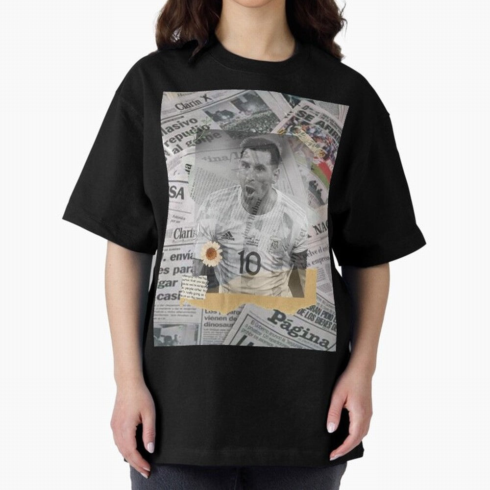 Lionel Messi The Greatest Oversized T-Shirt Celebrate Fan Culture around Match Day Hype around FIFA World Cup 2026, Messi and Cristiano Ronaldo, Netherlands, Global Supporter Spirit, Legendary Goals, National Colors and Tournament Celebration; Made