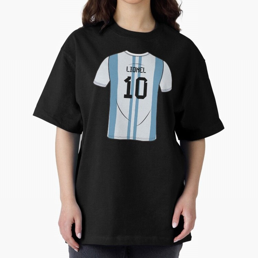 LeoMessi Jersey Illustration 2022 Oversized T-Shirt Bring Retro Soccer Energy to FIFA World Cup 2026 Group Stage Filled with Cristiano Ronaldo, Haaland and CR7, England, France and Netherlands Energy, Football Festival Excitement, Trophy Ambitions,