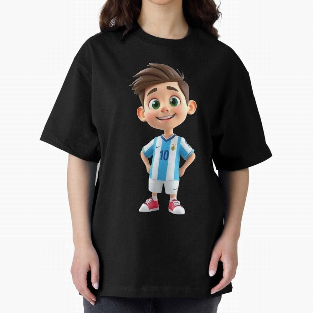 Lionel Messi Cartoon Classic T-Shirt Show Up for the Glory of FIFA World Cup 2026 USA Canada Mexico for Fans of Messi, CR7 and Mbappe and England and Germany, Bringing Retro Football Energy, Iconic Rivalries, Trophy Chase Drama and Stadium