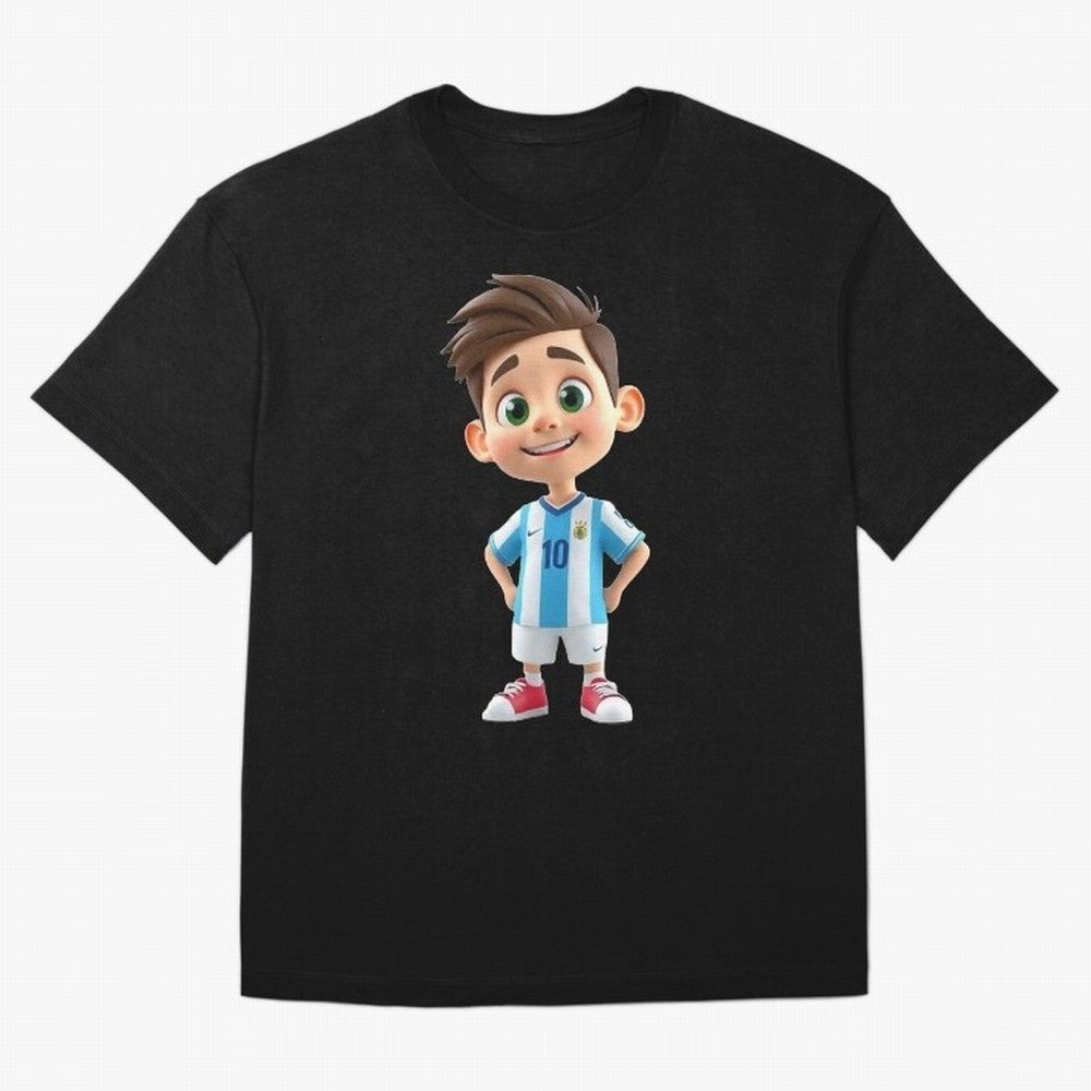 Lionel Messi Cartoon Classic T-Shirt Show Up for the Glory of FIFA World Cup 2026 USA Canada Mexico for Fans of Messi, CR7 and Mbappe and England and Germany, Bringing Retro Football Energy, Iconic Rivalries, Trophy Chase Drama and Stadium