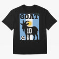 Argentina World Cup 2026 The Goat 10 Oversized T-Shirt Fuel FIFA World Cup 2026 Group Stage Celebrating Cristiano Ronaldo, Haaland and CR7, Argentina Energy, Championship Spirit, Famous Goals, Roaring Crowds and International Football Unity; Made
