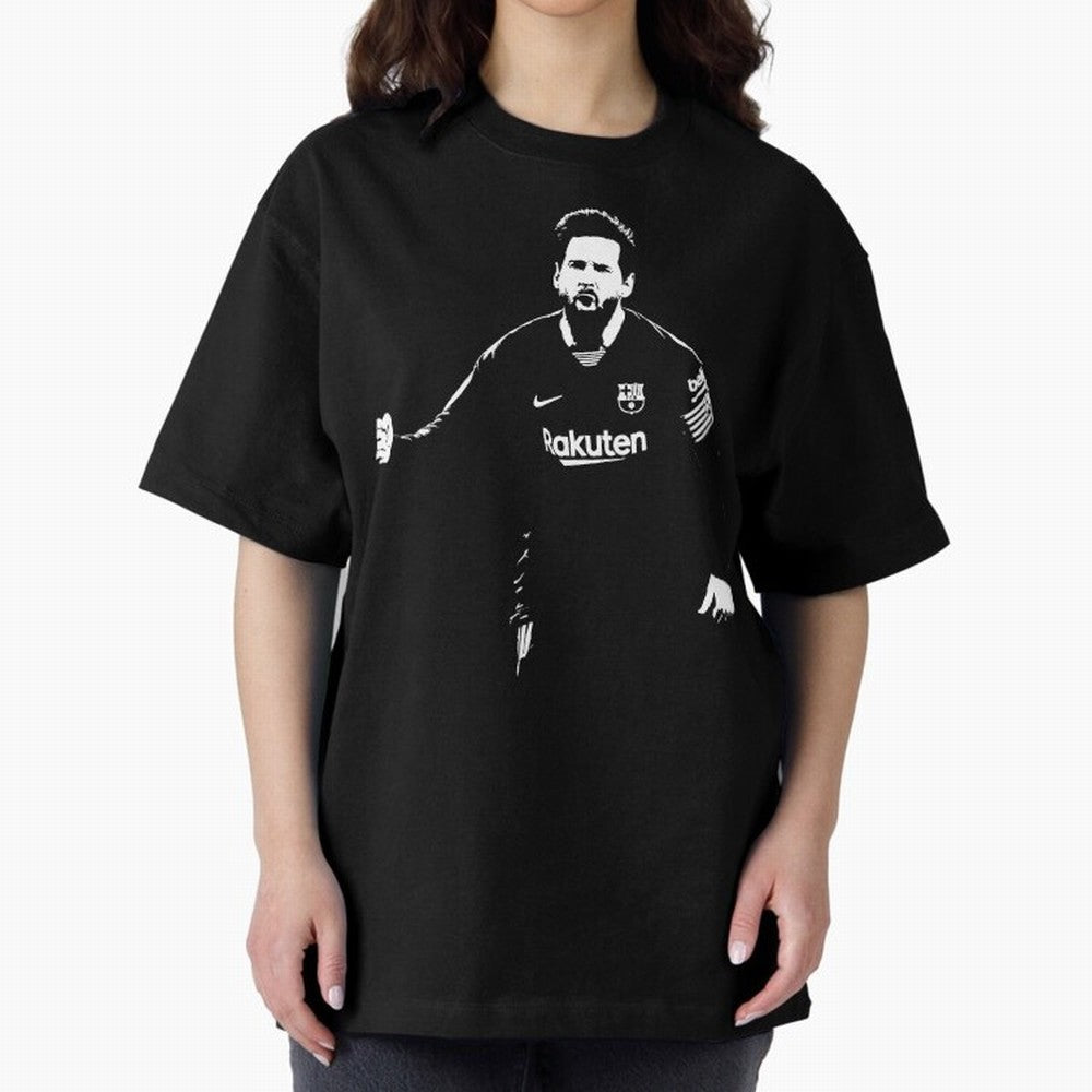 soccer player celebrating Oversized T-Shirt Honor Football Greatness during Global Football Passion for FIFA World Cup 2026, Inspired by Messi, Neymar and Mbappe, Argentina and Brazil, Championship Spirit, Famous Goals, Roaring Crowds and