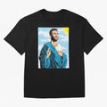 messi god Oversized T-Shirt Build FIFA World Cup 2026 Group Stage Spirit, with Brazil, Cristiano Ronaldo, Haaland and CR7, Retro Football Energy, Iconic Rivalries, Trophy Chase Drama and Stadium Atmosphere; Built for Supporters Chasing Trophy