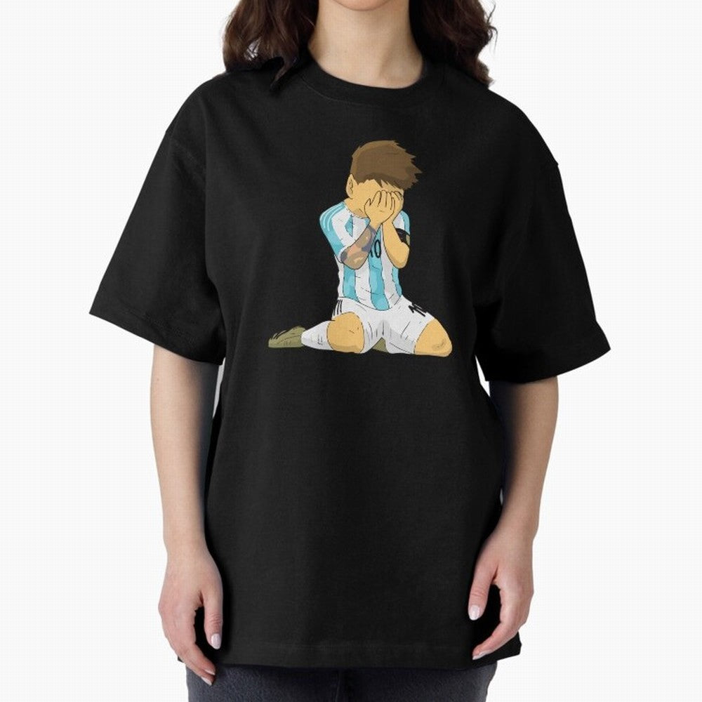 Messi Copa America Moment Oversized T-Shirt Show Championship Spirit for FIFA World Cup 2026 for Fans of Mbappe and England, France and Netherlands, Bringing Tournament Hype, Historic Matchups, Family Viewing Parties and Global Sports Pride; Ideal