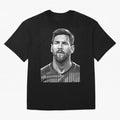 Messi grayscale Oversized T-Shirt Show Up for the Glory of Match Day Hype around FIFA World Cup 2026 USA Canada Mexico, Messi, Neymar and Mbappe, Portugal, Spain and Germany, Sports Nostalgia, International Competition, Famous Players and