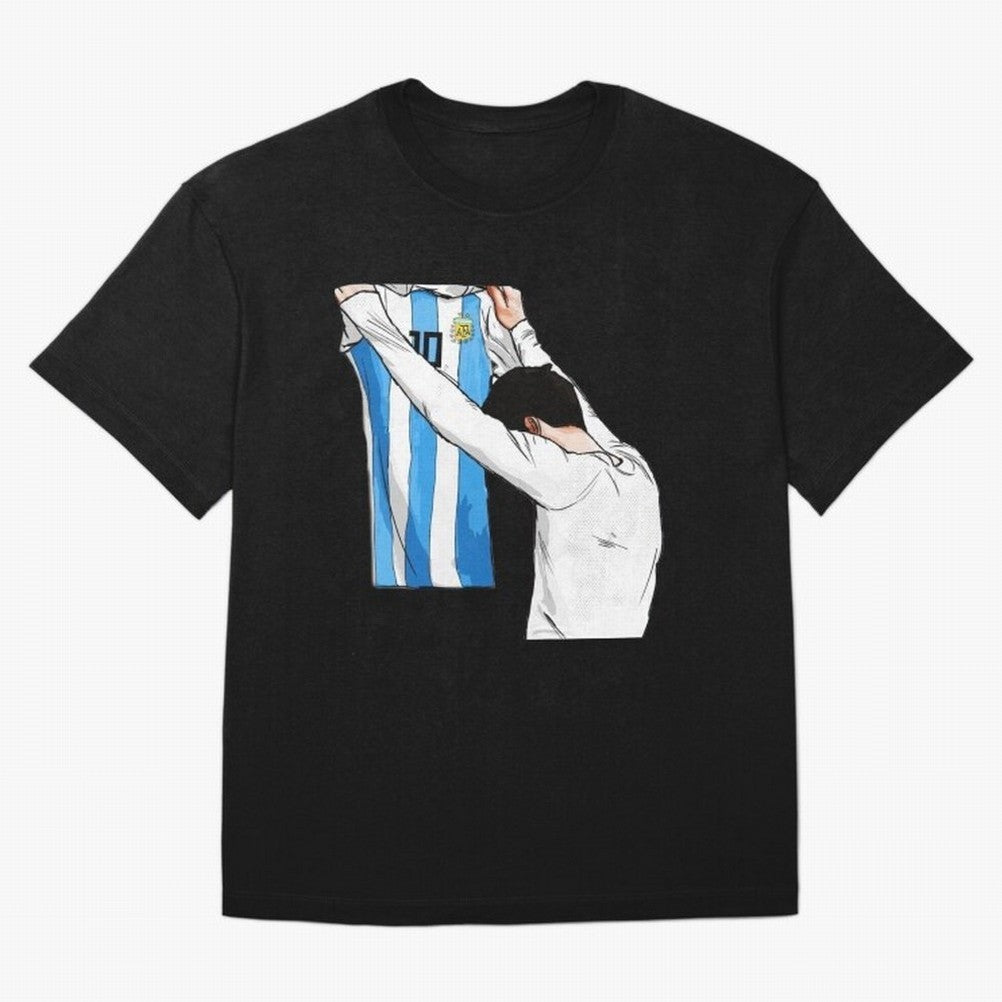 Lionel Messi holding his shirt, Argentina copa america| Perfect Gift For you and friends Classic T-Shirt Refresh the FIFA World Cup 2026 Group Stage Journey through Messi, CR7 and Mbappe Highlights, Argentina Pride, Football Festival Excitement,