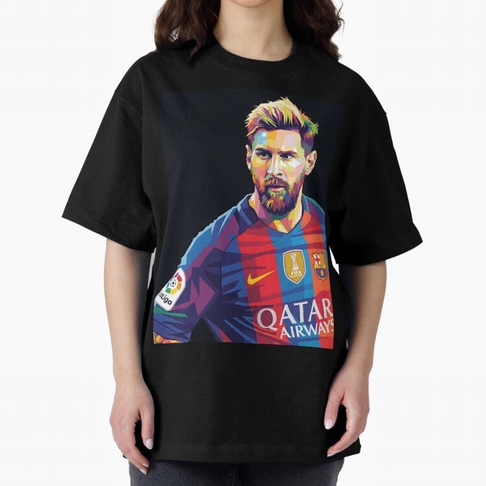 Messi Wpap Oversized T-Shirt Carry the Dream of FIFA World Cup 2026 Spirit, Capturing England, Messi and Cristiano Ronaldo, Fan Favorite Moments, National Team Passion, Big Match Drama and Soccer History; Great for Watch Parties, Sports Bars,