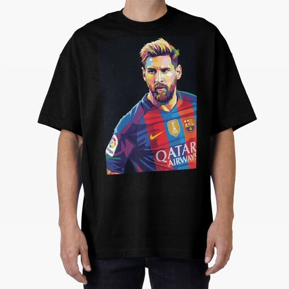 Messi Wpap Oversized T-Shirt Carry the Dream of FIFA World Cup 2026 Spirit, Capturing England, Messi and Cristiano Ronaldo, Fan Favorite Moments, National Team Passion, Big Match Drama and Soccer History; Great for Watch Parties, Sports Bars,