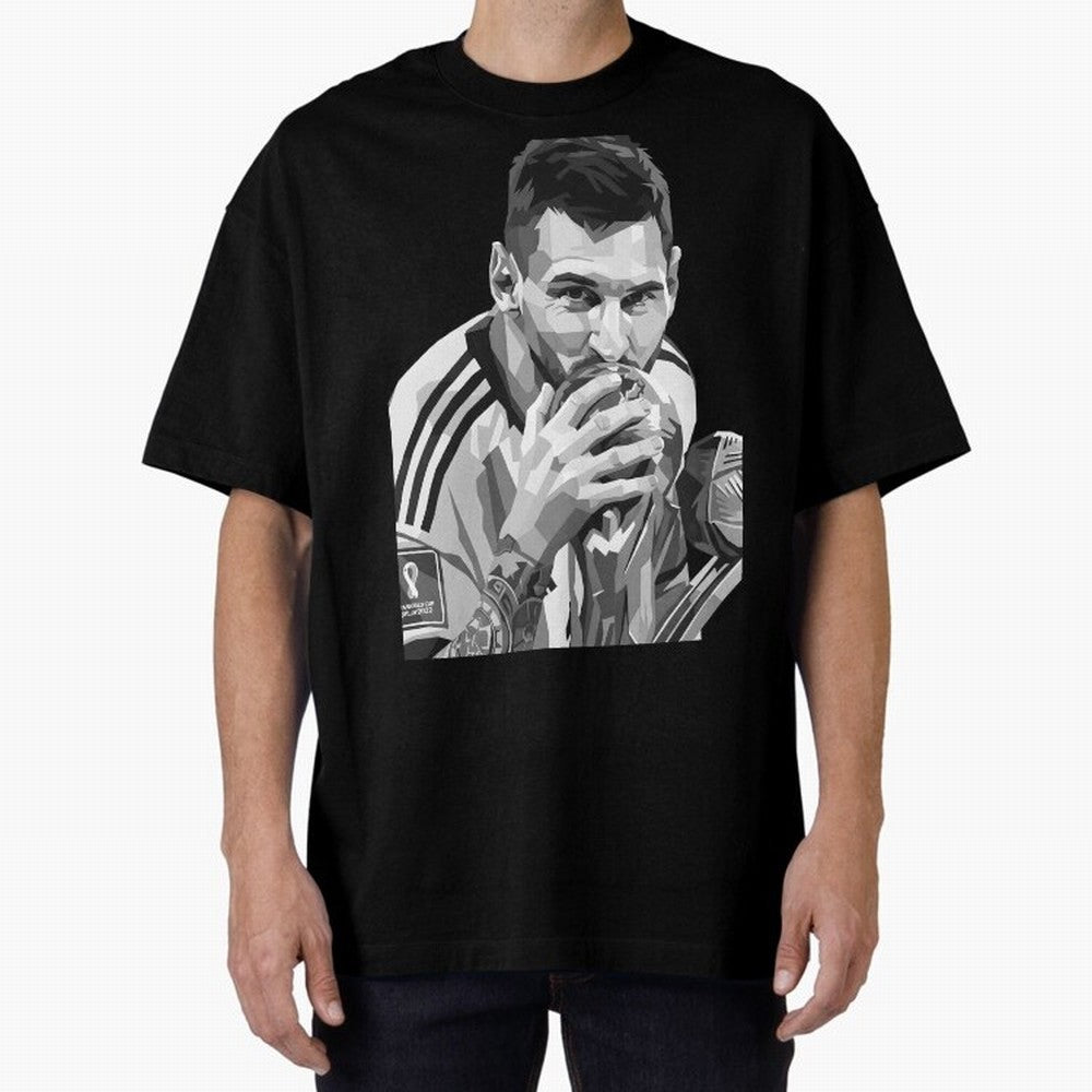 Messi grayscale Oversized T-Shirt Carry National Pride through Match Day Hype around FIFA World Cup 2026, Messi, England, Football History, Final Match Energy, Crowd Noise and Once in a Lifetime Moments; Built for Supporters Chasing Trophy Dreams,