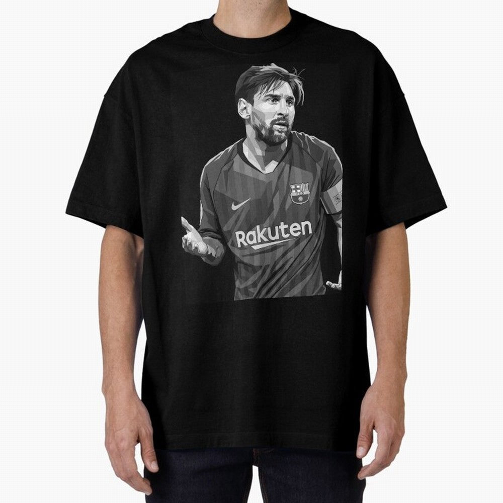 Messi grayscale Oversized T-Shirt Represent Fans Who Live for FIFA World Cup 2026 Group Stage Spirit, Featuring France, Messi, Match Day Excitement, Supporter Culture, Golden Goals and Global Football Passion; Great for Supporters Who Love