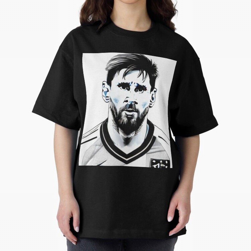 Lionel Messi Oversized T-Shirt Represent Football Lovers during FIFA World Cup 2026 Spirit, Celebrating Argentina, Mbappe and Neymar, Goal Celebration Energy, Supporter Heritage, Football Icons and Worldwide Tournament Joy; Ideal for Passionate