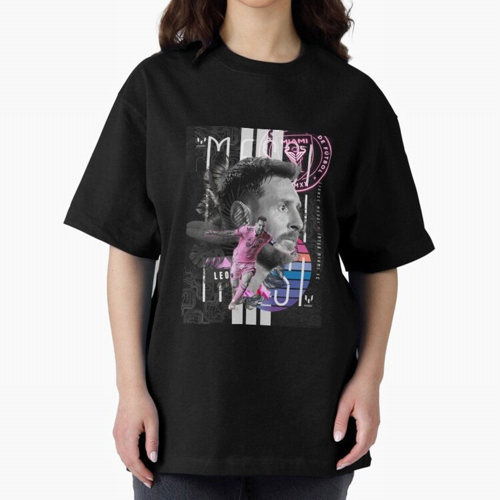 Inter Miami FC Messi Oversized T-Shirt Bring World Football Passion into Global Football Passion for FIFA World Cup 2026 USA Canada Mexico, with Haaland and Mbappe, Portugal, Football Festival Excitement, Trophy Ambitions, Country Rivalries and