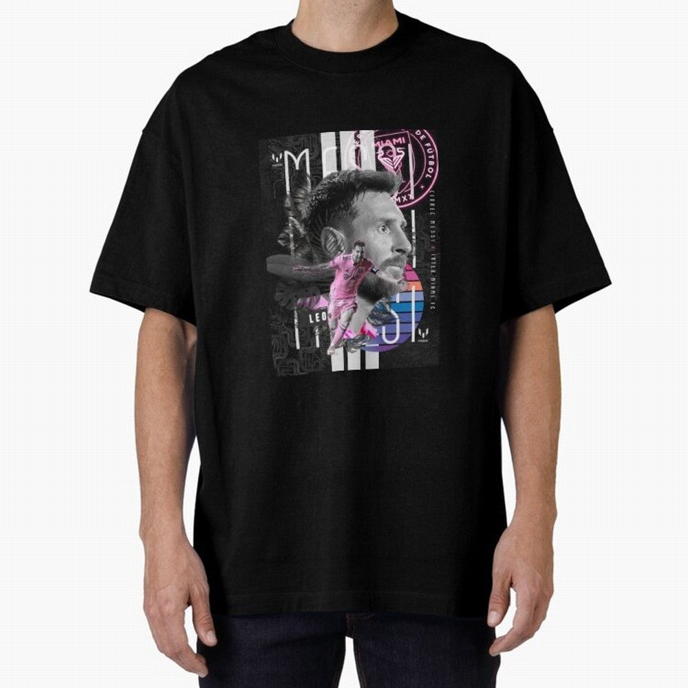 Inter Miami FC Messi Oversized T-Shirt Bring World Football Passion into Global Football Passion for FIFA World Cup 2026 USA Canada Mexico, with Haaland and Mbappe, Portugal, Football Festival Excitement, Trophy Ambitions, Country Rivalries and