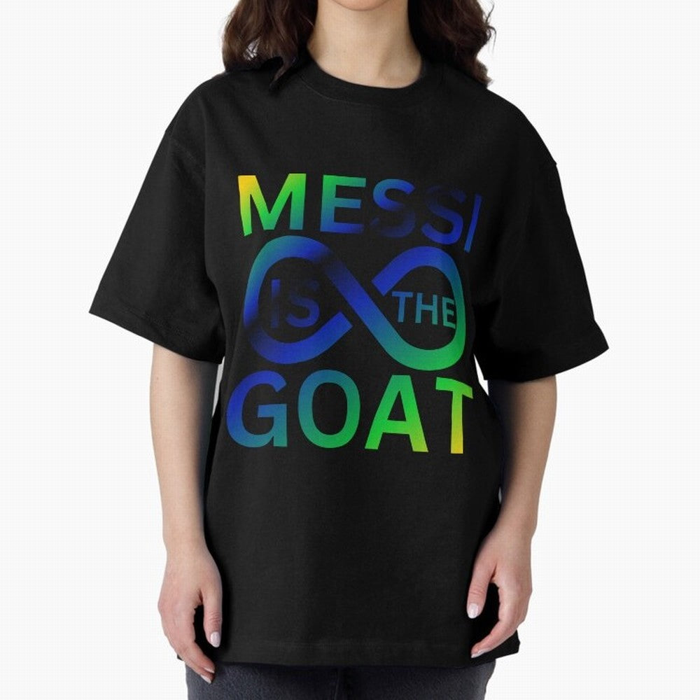 Messi is the GOAT Oversized T-Shirt Back the Journey through FIFA World Cup 2026 Spirit, Centered on Brazil, Portugal and Argentina, Messi, Championship Spirit, Famous Goals, Roaring Crowds and International Football Unity; Built for Supporters